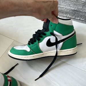 Nike Air Jordan Sneakers - Green, Black, and White sold out online!